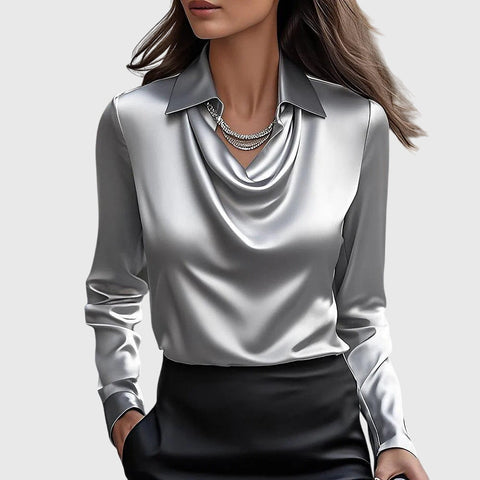 Nadine | Elegante Bluse mit luxuriösem Glanz - Perfektes Winteroutfit für Frauen