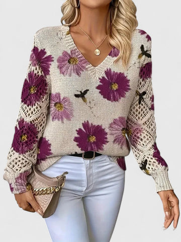 Darrell | Elegante Blumenbluse - Perfekte Outfit Inspirationen Winter Kalt
