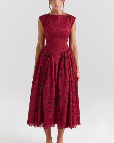 Josefina | Elegantes Midi-Kleid aus Rosenspitze