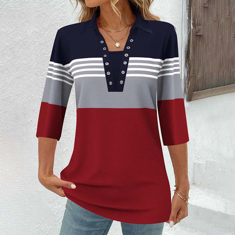 Lucinda | Farbblock-Gestreifte Bluse