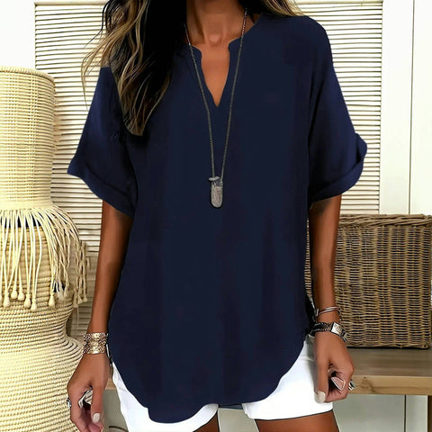 Mattie | Elegante Bluse in Uni-Farbe