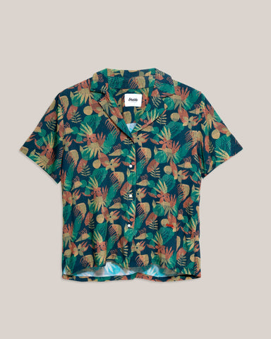 Zoie | Bluse Blume Vichy Marine