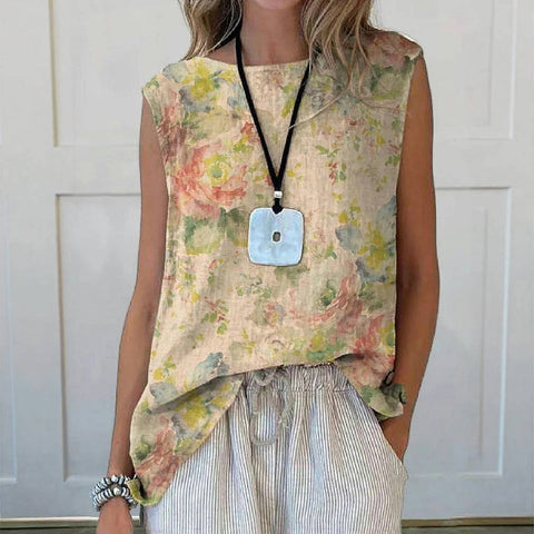 Zaria | Vintage Trägeroberteil mit Blumenmuster