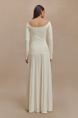 Mila | Off-Shoulder Strick-Maxikleid