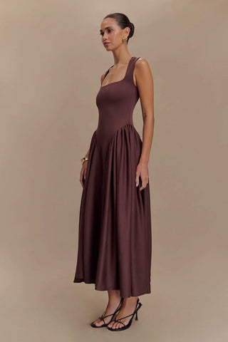 Uriel | SHARON-Midi-Kleid - Kakaobraun
