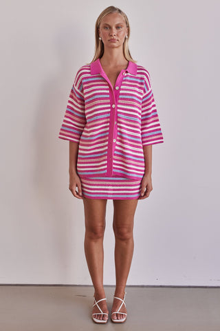 Delilah | Penelope Strick-Shirt Rosa