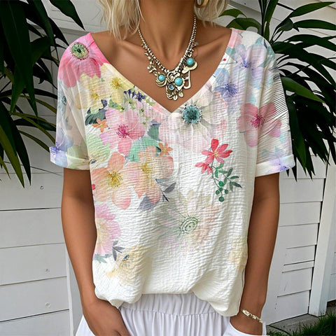 Daleyza | Lässiges T-Shirt mit Blumenmuster