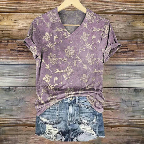 Nancy | T-Shirt mit Vintage-Blumenprint