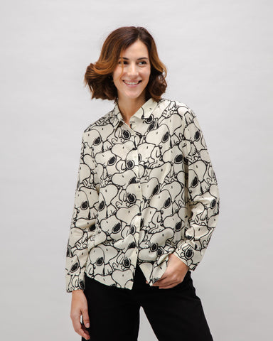 Winston | Erdnüsse B&W Viskose Bluse Ecru