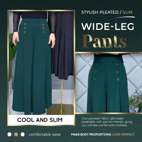 Hannah | Modische Bundfaltenhose mit weitem Bein