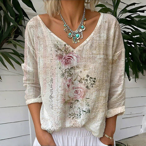 Laurel | T-Shirt mit Vintage-Blumenmuster