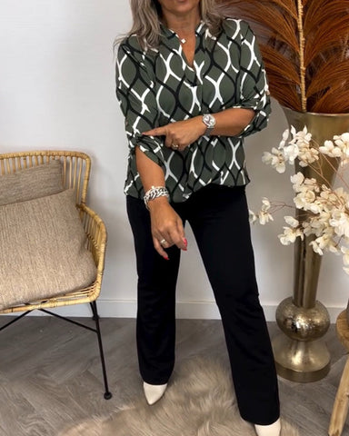Rebekah | Moderne Bluse mit grafischem Druck - Perfektes Winteroutfit für Frauen