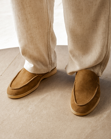 Madelynn | Old Money Premium Wildleder-Loafer in Marineblau