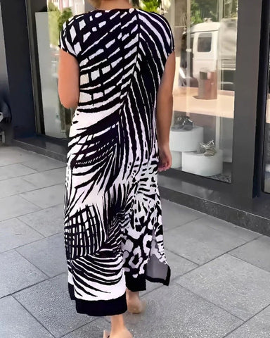 Starla | Limitierter Verkauf 50% Rabatt Casual Kurzarmkleid mit Druck
