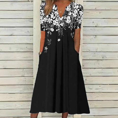 Rena | Vintage-Kleid Mit Blumendruck