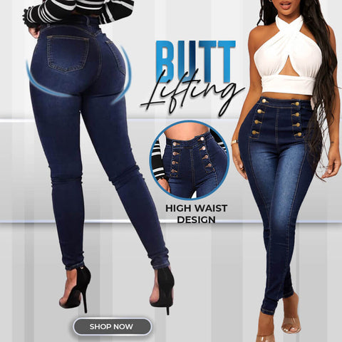 Santosa | Skinny-Jeans mit Doppelreißverschluss und hoher Taille