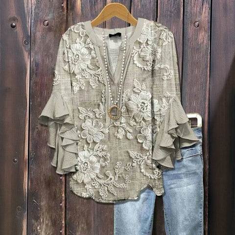 Andrea | Vintage Bluse mit Blumenmuster