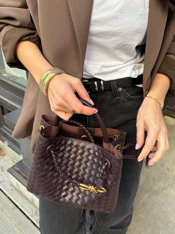 Sabine | Stylische geflochtene Tasche - Praktische vegane Handtasche für den Alltag