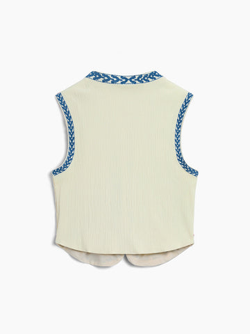 Emilia | Bestickte Weste mit Blumenmuster