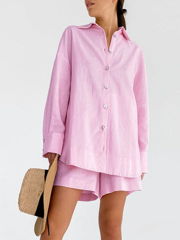 Clara | Stilvolles Baumwollstrand-Shorts-Set