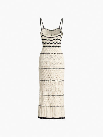 Paula | Häkel-Midikleid mit transparentem Design