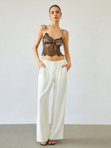 Sophie | Florales Crop-Top mit Schulter-Schnürung