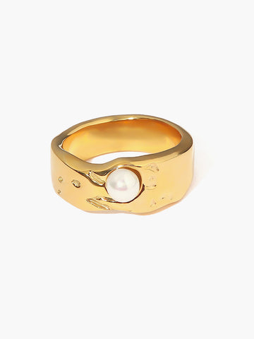 Perle der Freude | Eleganter Ring aus Titanstahl