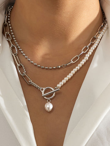 Eleganz trifft Glamour | Perle Saturn Halskette