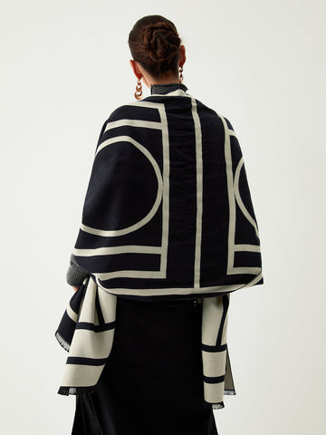 Juliane | Geometrisch gemusterter Wollmix Schal