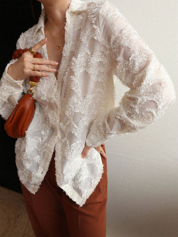 Leonie | Elegantes Jacquard-Hemd mit Blumenmuster