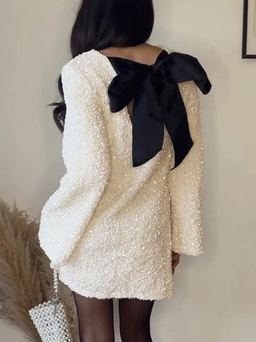 Clara | Glamouröses Pailletten-Samt-Mini-Kleid