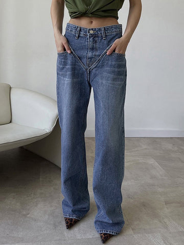 Lukas | Vintage Wäsche Denim Gerade Jeans