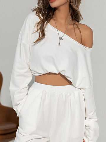 Leonie | Asymmetrisches, schulterfreies Sweatshirt