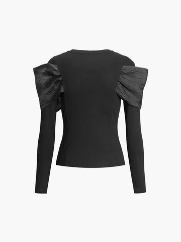 Emilia | Elegantes Langärmeliges Top mit Schleife und Knoten