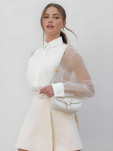 Clara | Elegantes Organza-Shirt mit Puffärmeln