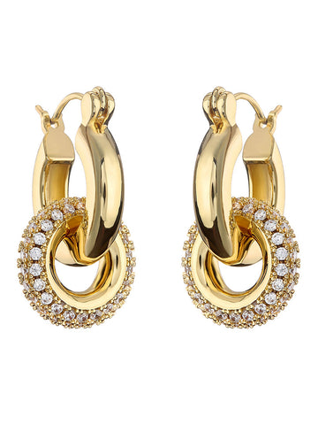 Clara | Elegante Polierte Doppelring-Ohrringe