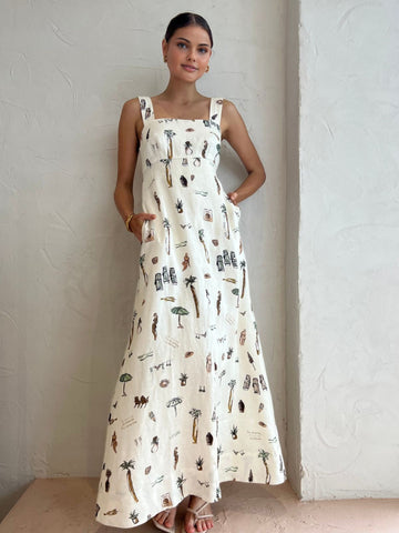 Lena | Tropisches Print-Kleid mit Knoten
