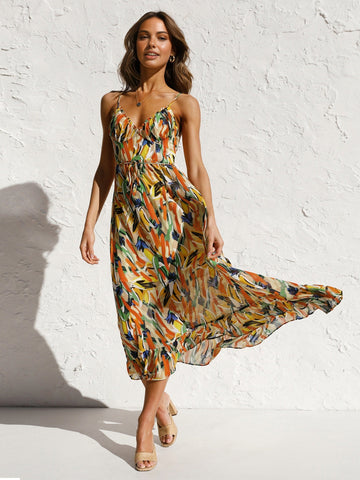 Clara | Verspieltes Midi-Kleid mit buntem Druck