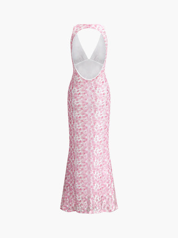Clara | Elegantes Kirschblüten Maxikleid