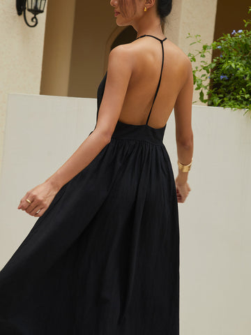 Mia | Elegantes Halterkleid in Maxi-Länge