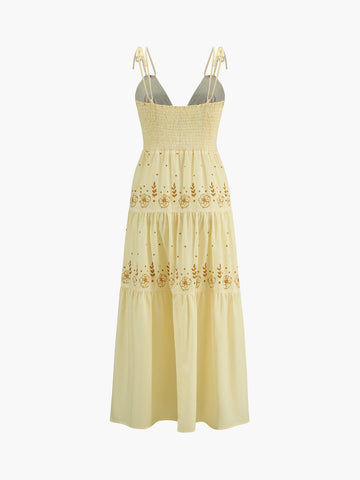 Clara | Knielanges Kleid mit floralem Druck und V-Ausschnitt
