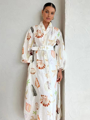 Marlene | Bezauberndes maritimes Maxikleid