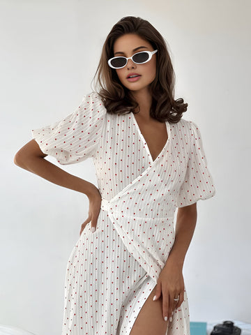 Clara | Strukturiertes, geknotetes Midi-Kleid