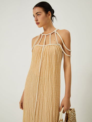 Clara | Drapiertes Halterneck-Kleid mit offenem Rücken