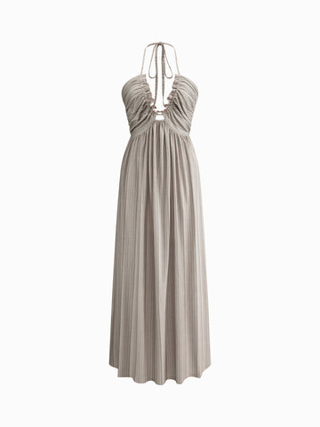 Leonie | Rückenfreies U-Ausschnitt Halterkleid