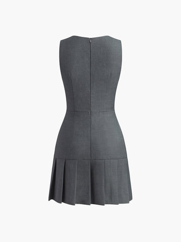 Laura | Elegantes Faltenkleid mit Rundhalsausschnitt