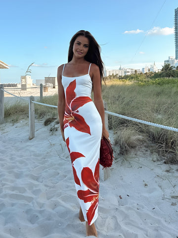 Emilia | Florales Maxikleid mit Schlitz