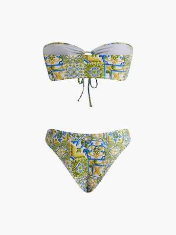 Laura | Stylisches Tragefreies Druck-Bikini Set