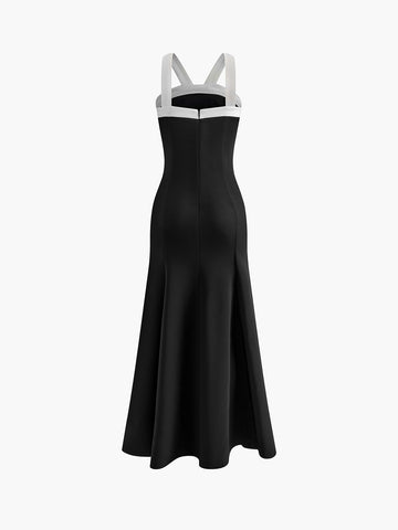 Clara | Kleid mit kontrastierendem Besatz und Reißverschluss