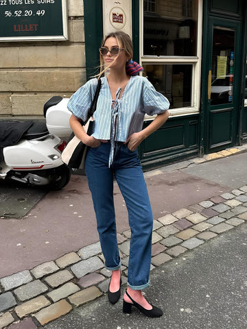 Clara | Elegante Bluse mit Bindekragen